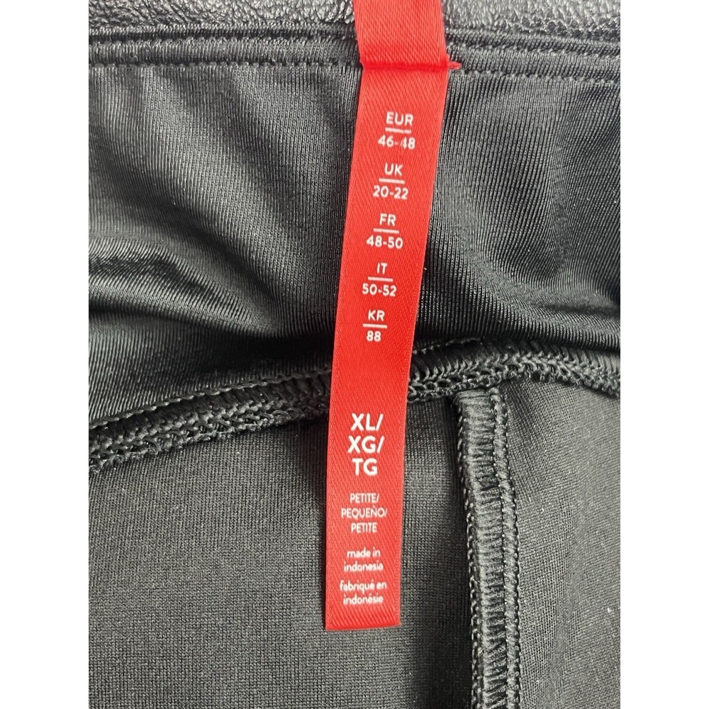 Spanx Faux Leather Bootcut Pants Sz XL Slimming Shaping Stretch Elastic‎ Waist - Picture 7 of 10